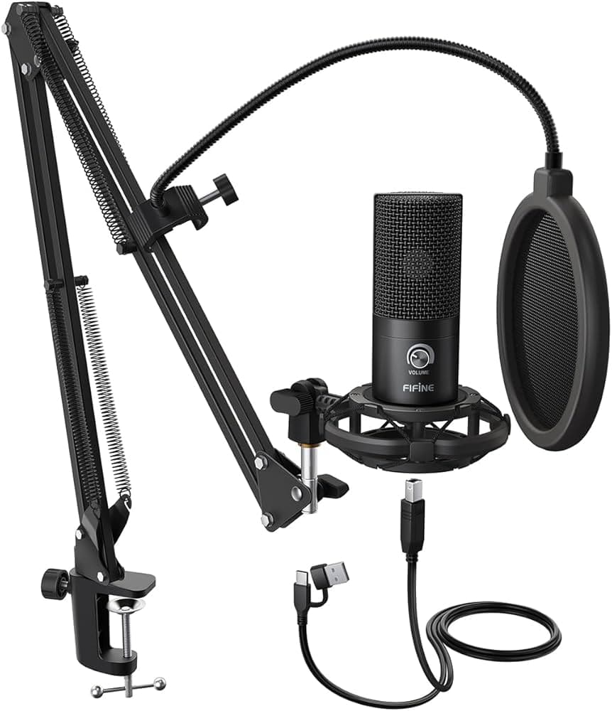 Fifine t669 USB Condenser Microphone Kit with Boom Arm Stand