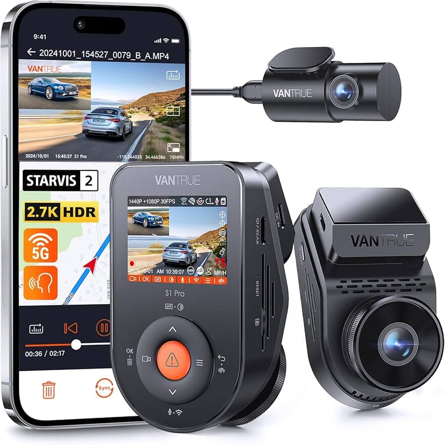 Vantrue S1 Pro Max 4K Front + 4K Rear Dual Dash Cam – Dual 4K Ultra HD