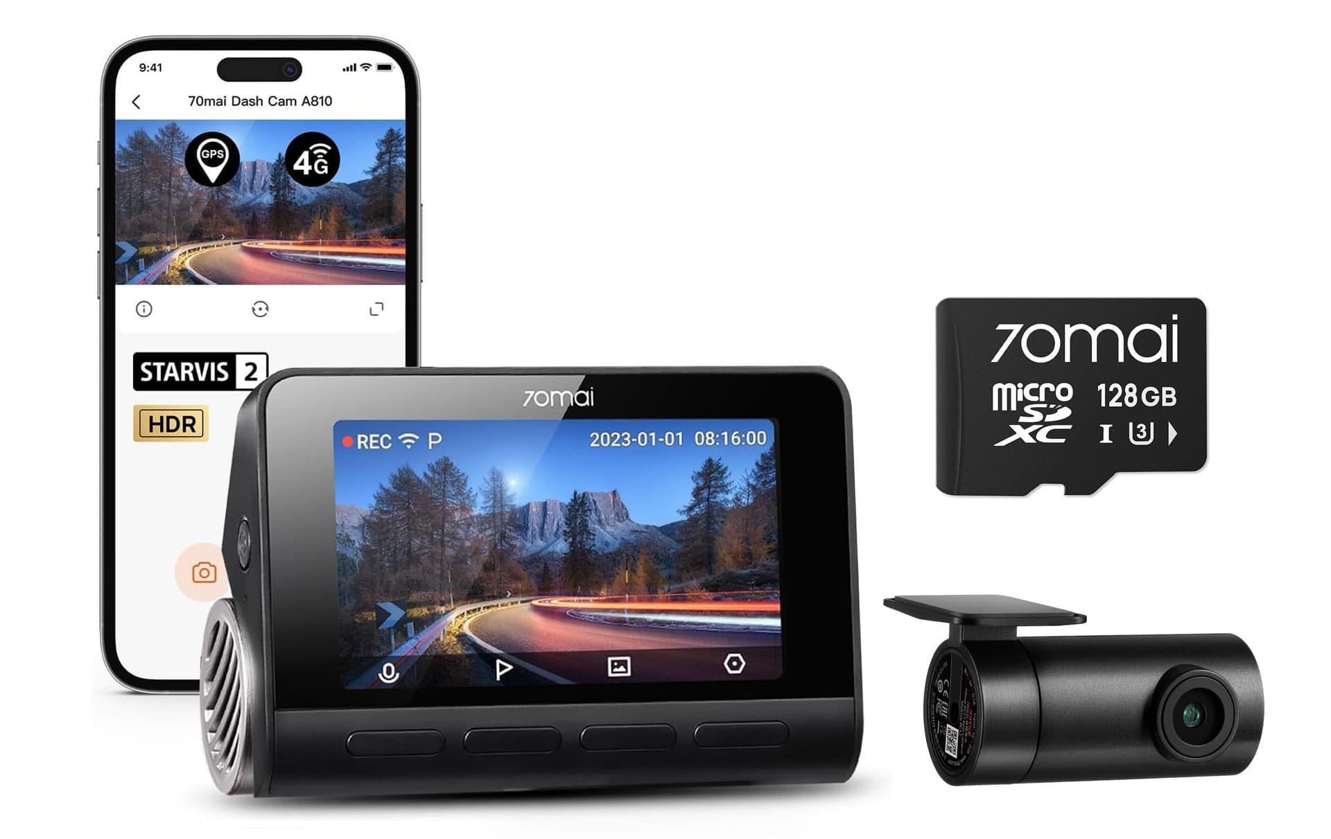 70mai A810 4K HDR Dash Cam Sony Starvis 2